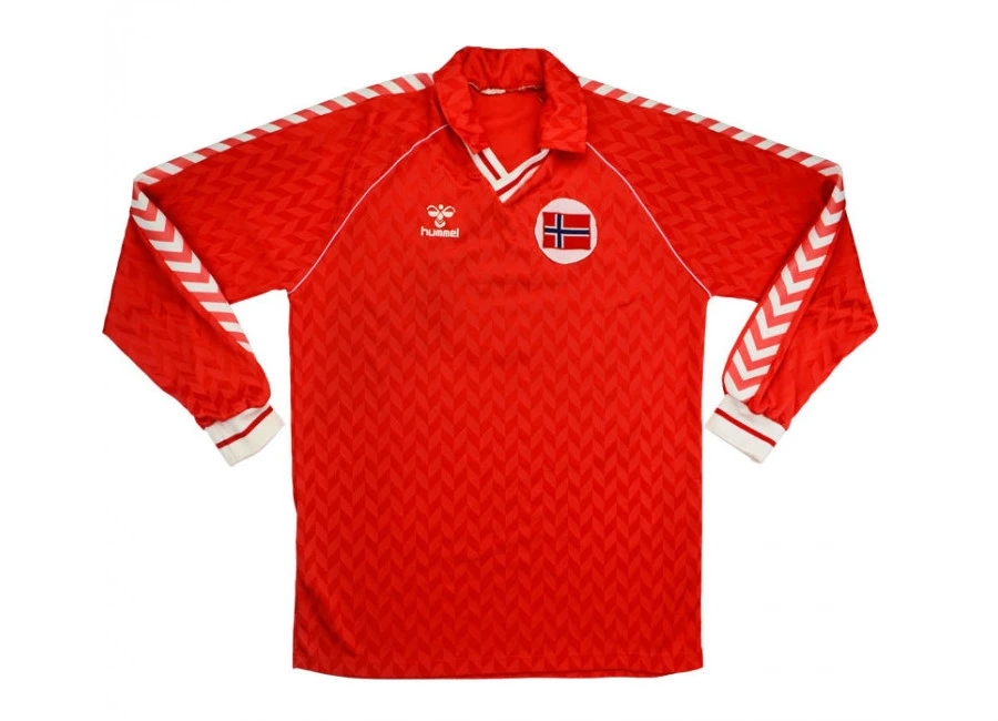 Hummel 1986-88 Norway Match Issue Home Shirt