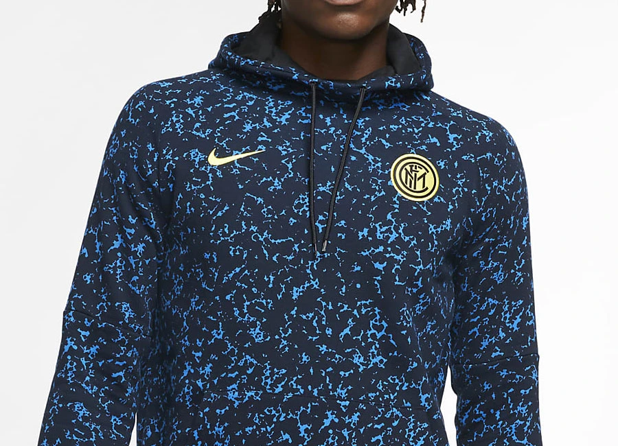 Inter Milan Football Hoodie - Black / Blue Spark / Tour Yellow #intermilan #fcinter #Internazionale