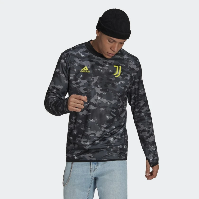 Juventus 21/22 Pre-Match Warm Top - Grey Four / Carbon / Black