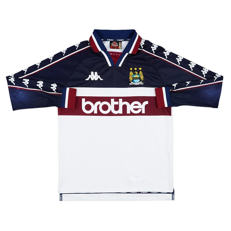 Manchester City 1997-98 Away Shirt · Kappa Away Jersey Sponsored By Brother In The Late 90S