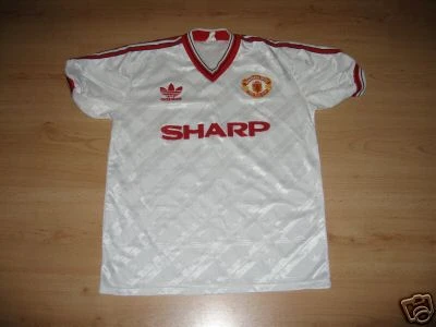 ORIGINAL 1980's ADDIDAS MANCHESTER UNITED SHARP SPONSERED FOOTBALL JERSEY**