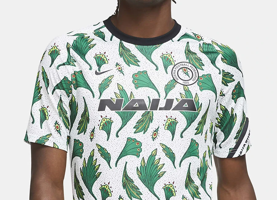 Nigeria Pre-Match Football Top - White / Pine Green / Black #naija #Nigeria #nikefootball