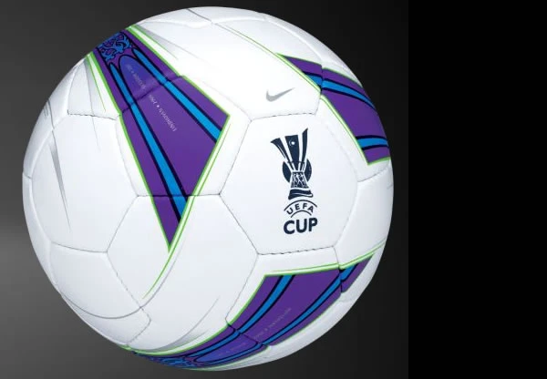 The official ball for the 2007/08 UEFA Cup final, the Nike UEFA Cup Conquest The official ball for the 2007/08 UEFA Cup final, the Nike UEFA Cup Conquest