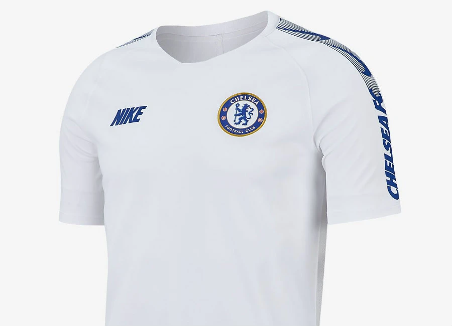 Nike Chelsea FC Breathe Squad Football Top - White / White / Rush Blue / Rush Blue