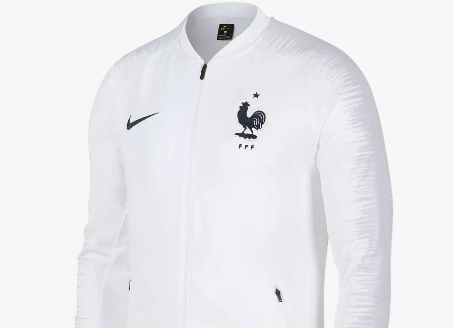Nike France Anthem Football Jacket - White / Pure Platinum / Obsidian