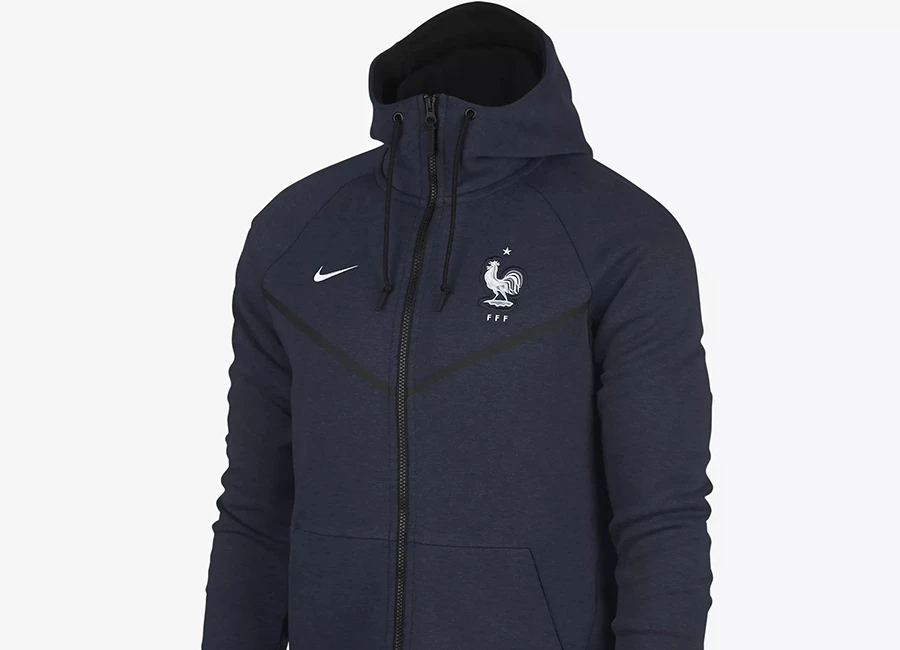 Nike France Tech Fleece Windrunner Jacket - Obsidian Heather / White