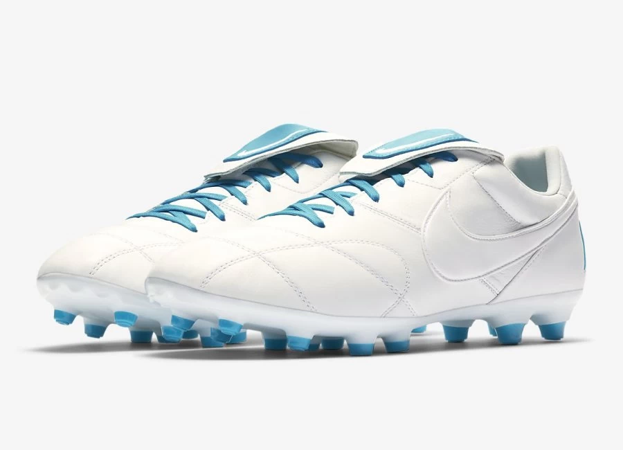 Nike Premier II FG - White / White / Light Current Blue #nikefootball #footballboots
