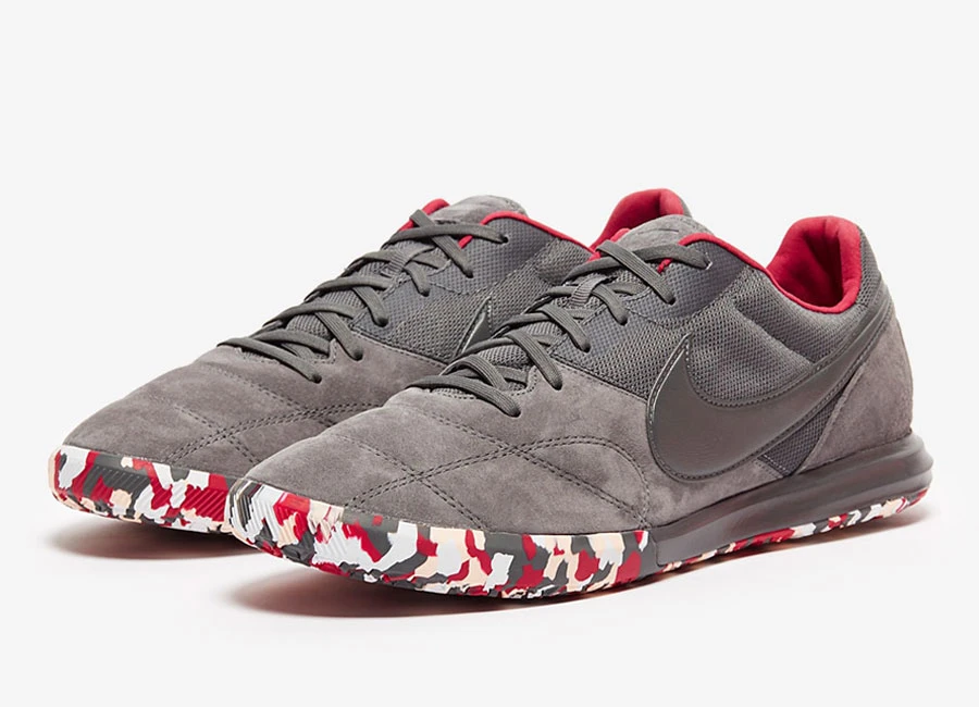 Nike Premier II Sala Play Mode - Iron Grey / Cardinal Red #futsal #nikefootball