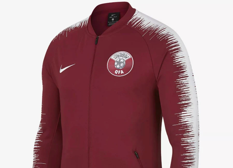 Nike Qatar Anthem Football Jacket - Desert Maroon / White / White