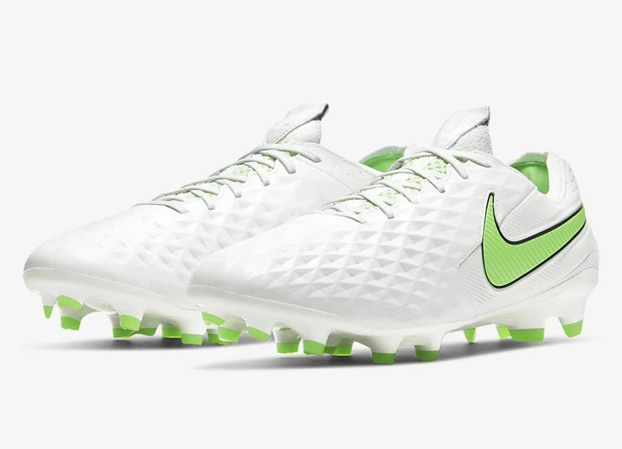Nike Tiempo Legend 8 Elite FG Spectrum - Platinum Tint / Rage Green #footballboots #nikefootball