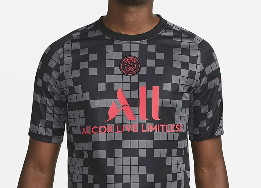 Paris Saint-Germain 21/22 Nike Dri-FIT Pre-Match Football Top - Black / Siren Red