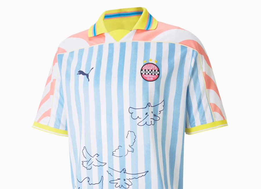 Puma X Kidsuper Football Jersey - Puma White / AOP #pumafootball #Kidsuper #footballfashion