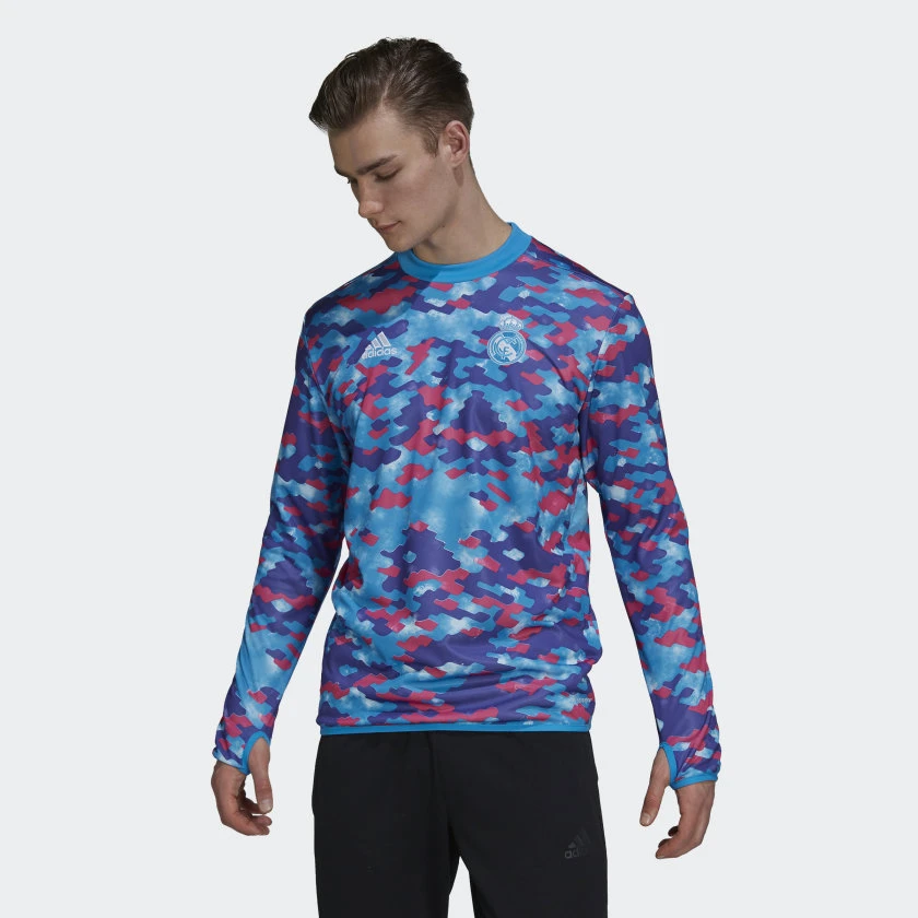 Real Madrid Pre-Match Warm Top - Pink / Purple / Shock Cyan