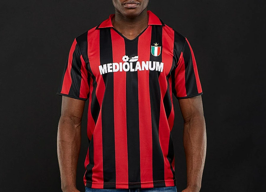 AC Milan 1988 Home Score Draw Retro Shirt - Red / black